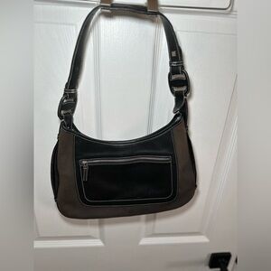 Salvatore Ferragamo Shoulder Bag Canvas/Leather Black/Brown AU-21 3374 Italy